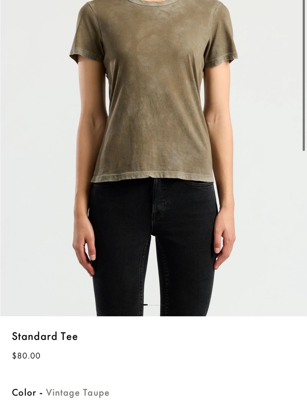 Cotton Citizen Standard in Vintage taupe Short Sleeve Crew Tee - Picture 4 of 7
